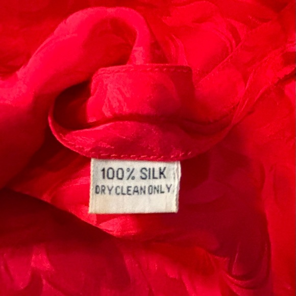 Carole Little Vintage Silk Red Dress Size Large